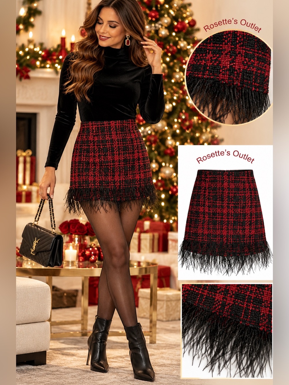 Antonio Melani “Dalia Tweed” skirt feather new with tag